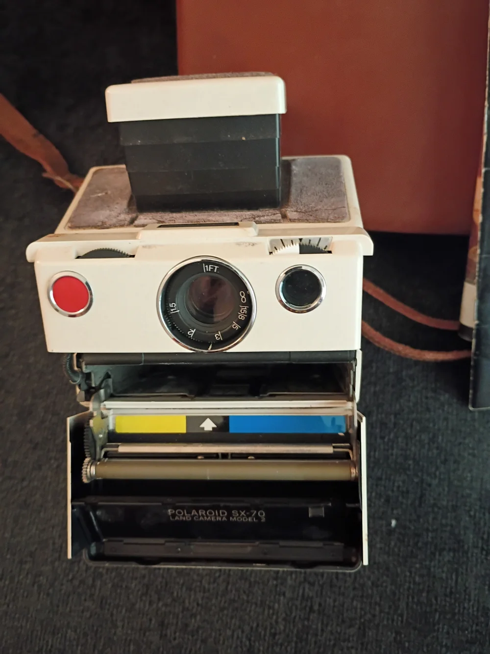 Vintage Polaroid SX-70 Land Camera Model 2 With Original Books & Cowhide Bag